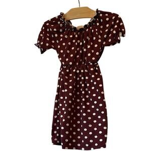 ❤️5/$25❤️ Heart & Arrow Polka Dot Dress in Burgundy and White